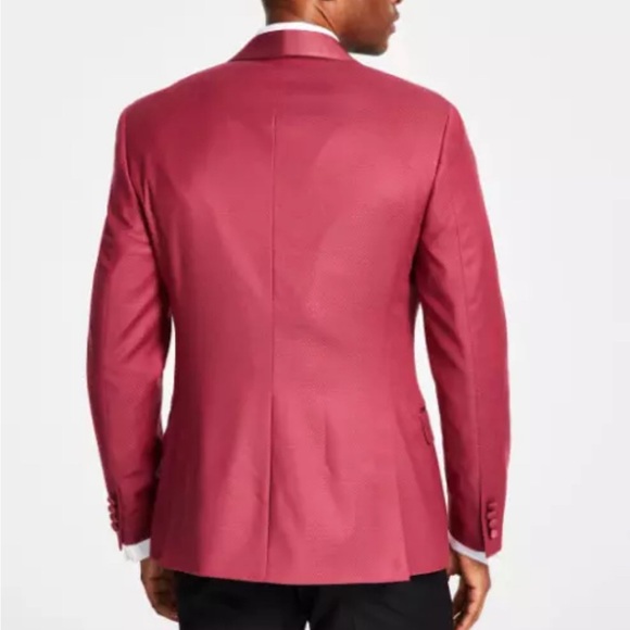 Alfani Men's Slim Fit Tuxedo Jacket Floral Dusty Rose 40L Suit Jacket Blazer New - Picture 6 of 11